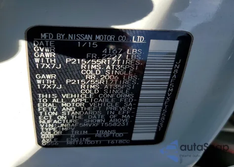 2015 Nissan Juke S z USA, uszkodzony, nr VIN JN8AF5MVXFT558231